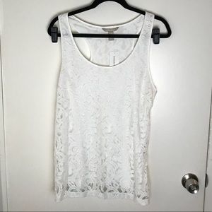 White lace tank